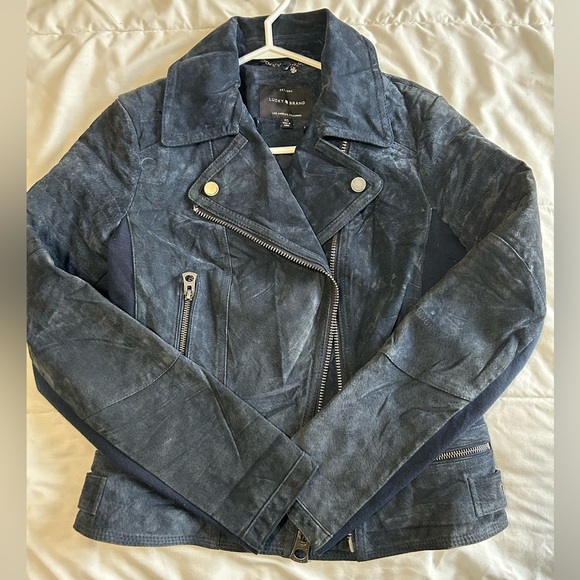Lucky Brand Leather Suede Moto Jacket - Picture 8 of 8